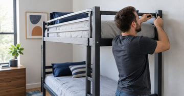 How do you anchor a bunk bed to the wall?