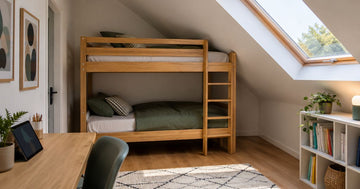 Can a bunk bed fit under a sloped ceiling?