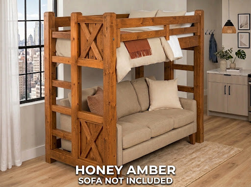 Appalachian Winds loft bed in Honey Amber finish