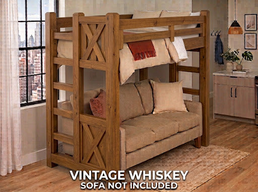 Appalachian Winds loft bed in Vintage Whiskey finish