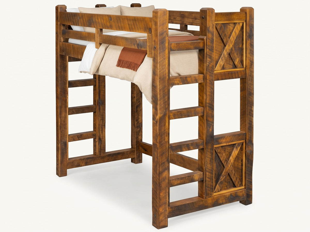 Appalachian Winds twin loft bed, alternate view