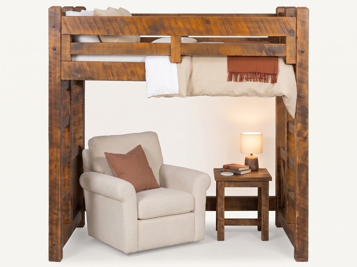 Appalachian Winds loft bed with space underneath